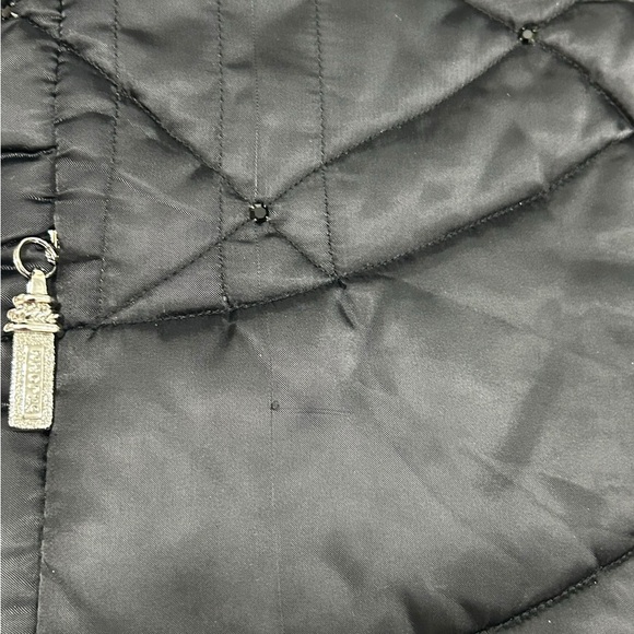 St John Coat Collection Size M Mink collar short black quilted full Zip - Picture 5 of 16